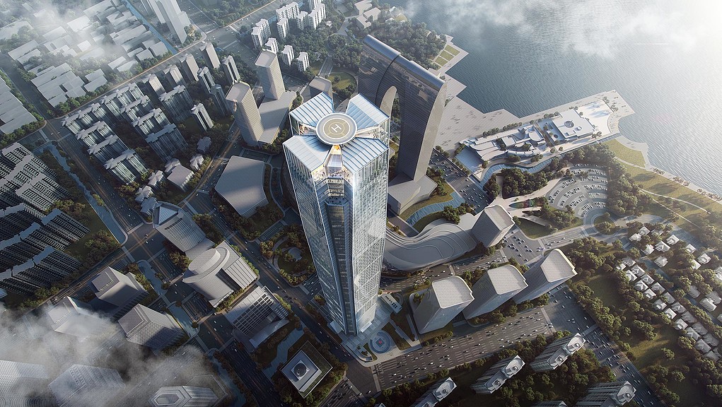 A large city landscape.